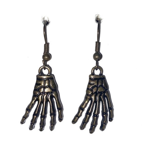 BUY 2 GET 1 ⭐️ Skeleton hand pendant earrings - Picture 1 of 1